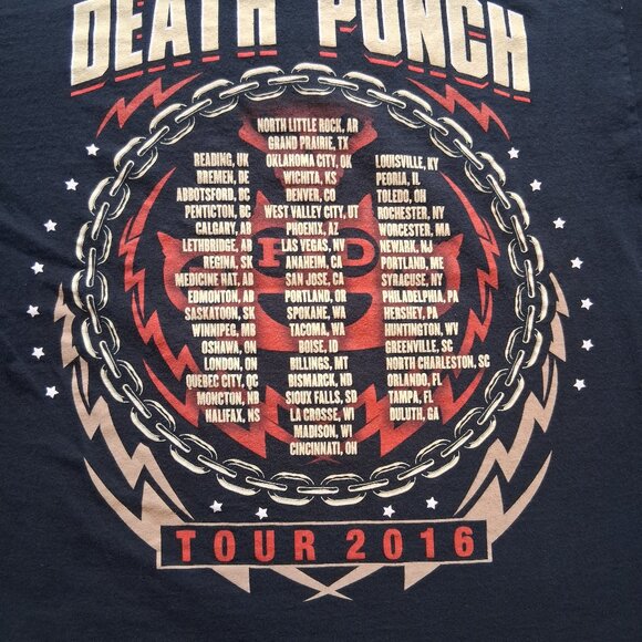 Gildan Five Finger Death Punch Show Your Six 2016 Tour Black T-Shirt Adult M - Picture 6 of 11